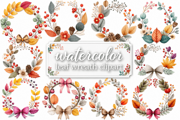 Autumn Leaf Wreath Clipart Bundle: A Versatile Resource for Creative Projects
