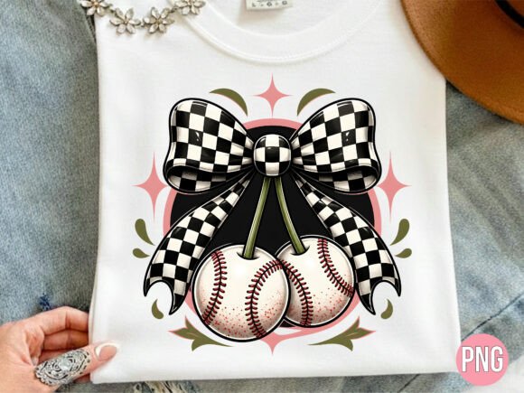 Baseball Coquette Checker Bow Shirt PNG – A Versatile Digital Design for Creative Crafting