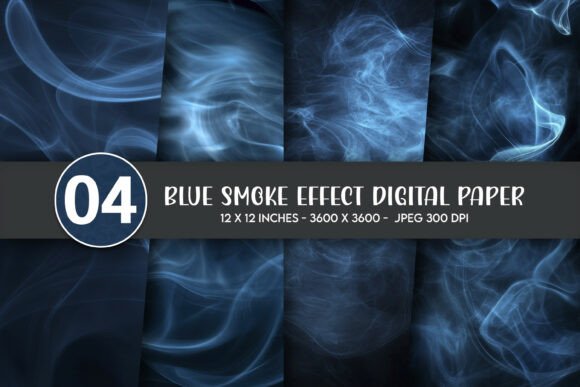 Blue Smoke Effect Digital Paper