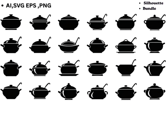 Bring Your Crafting Visions to Life with Soup Pot SVG Bundle Clipart Graphics