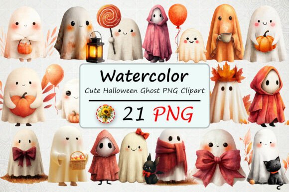 Cute Halloween Ghost PNG Clipart: A Versatile Resource for Creative Projects