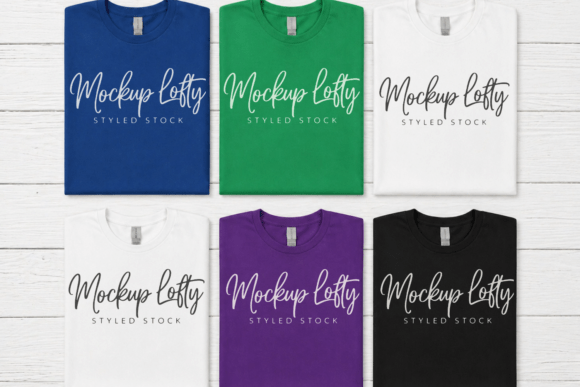 Enhance Your Design Presentations with the Gildan 64000 Group T-Shirt Mockup 37