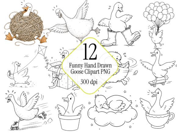 Exploring the Funny Hand Drawn Goose Clipart PNG Bundle