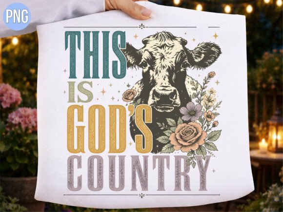 Floral This is Gods Country Cow PNG: A Versatile Digital Design for Creative Projects