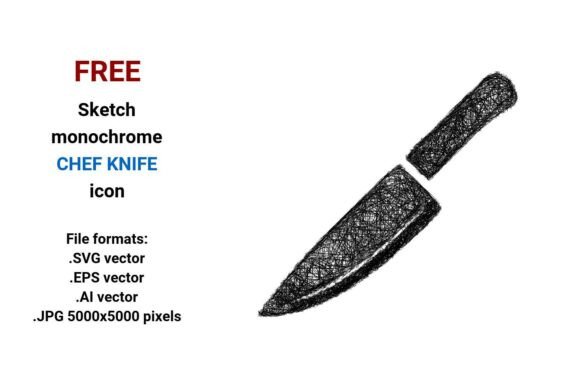 FREE Sketch Chef Knife Icon: A Strategic Tool for Creativity and Branding