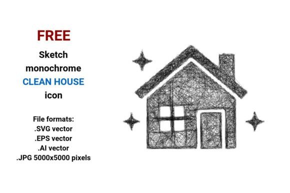 FREE Sketch Clean House Icon