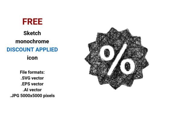 FREE Sketch Discount Applied Icon: A Comprehensive Guide to Vector Design and Use Cases