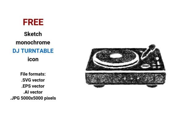 FREE Sketch Dj Turntable Icon: A Versatile Tool for Designers and Creators