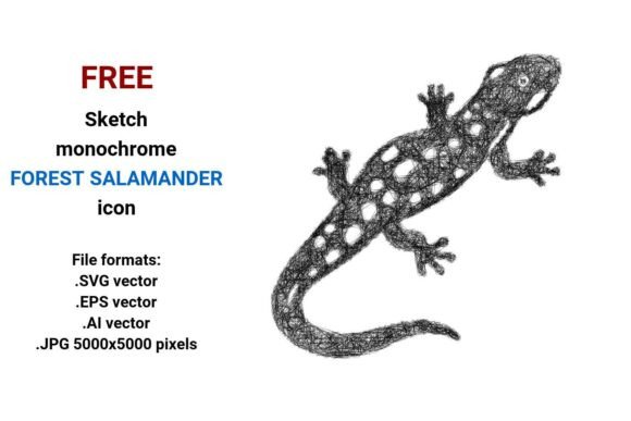 FREE Sketch Forest Salamander Icon: A Versatile Design Asset for Creative Professionals