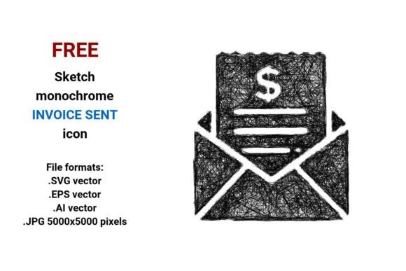 Free Sketch Invoice Sent Icon