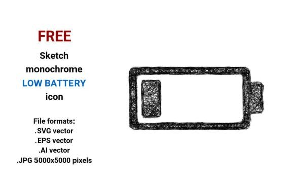 FREE Sketch Low Battery Icon
