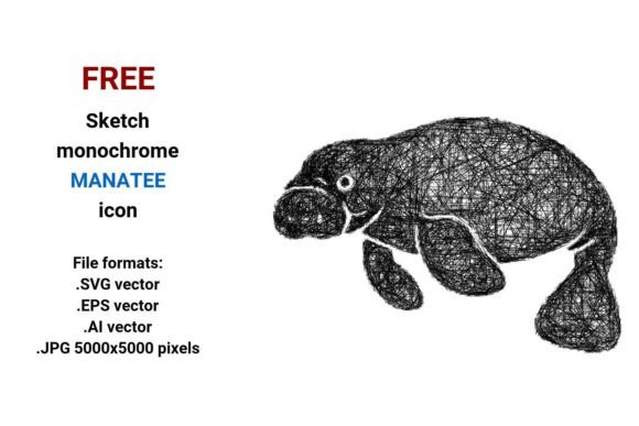FREE Sketch Manatee Icon: A Versatile Resource for Designers and Creators