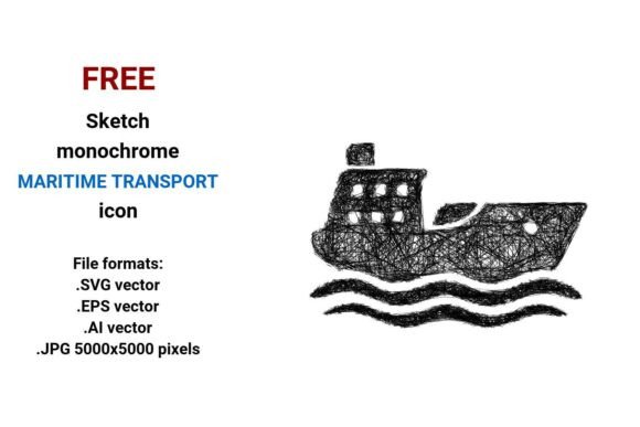 FREE Sketch Maritime Transport Icon: A Versatile Resource for Designers