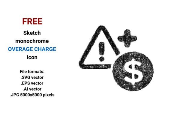 Free Sketch Overage Charge Icon