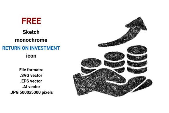 FREE Sketch Return on Investment Icon: A Versatile Design Element for Finance and Business