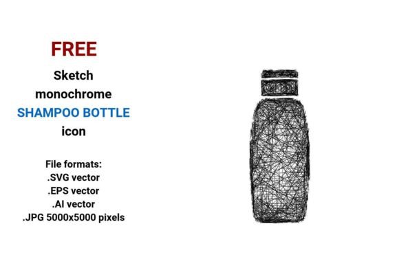 FREE Sketch Shampoo Bottle Icon: A Versatile Design Asset for Modern Workflows