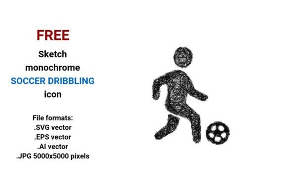 FREE Sketch Soccer Dribbling Icon: A Versatile Design Asset for Creators