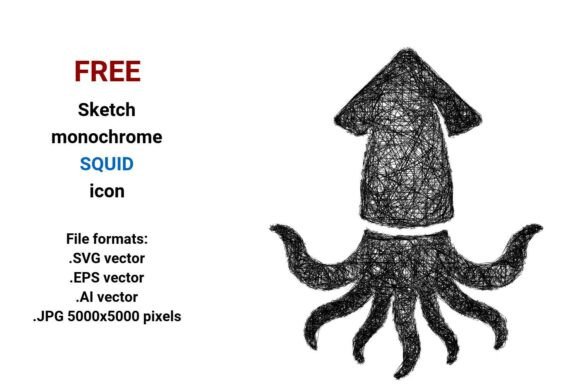 FREE Sketch Squid Icon and Vector Files for Designers