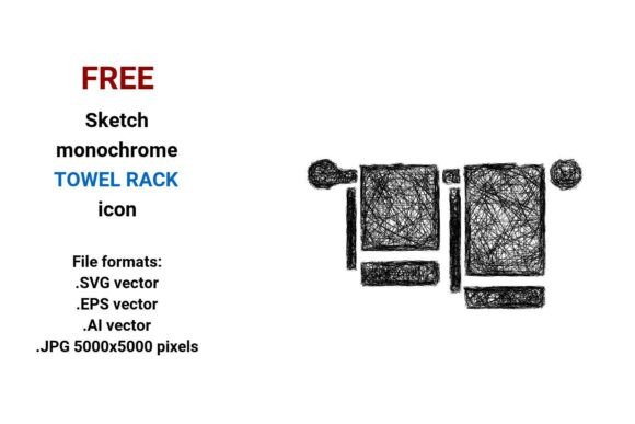 FREE Sketch Towel Rack Icon: A Versatile Design Element for Modern Projects