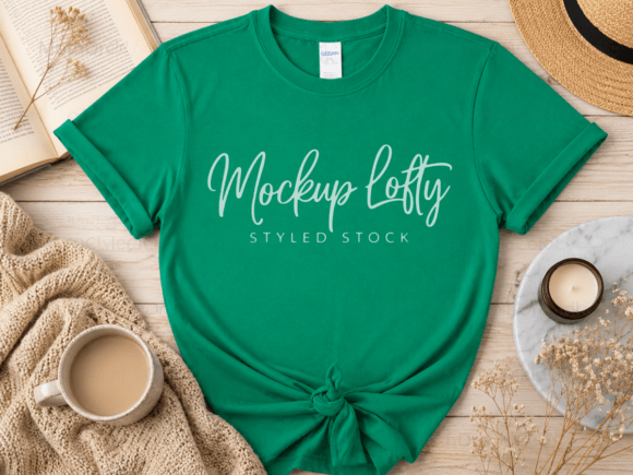 Gildan 64000 Kelly Green T-shirt Mockup: A Versatile Tool for Designers and Creators