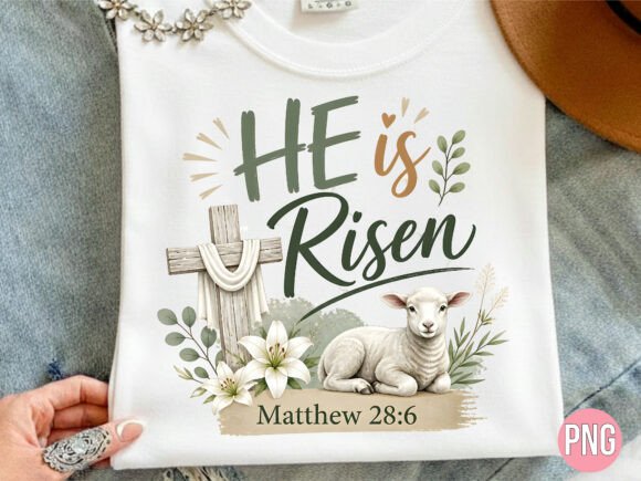 He Is Risen Easter Cross Lamb PNG: A Digital Design for Modern Creators