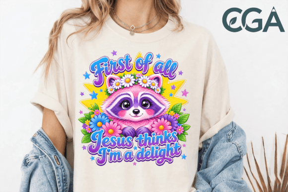 Jesus Thinks I’m a Delight Raccoon PNG