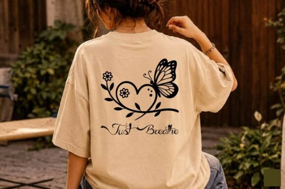 Just Breathe SVG - Simple Butterfly SVG