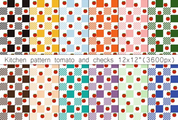 Kitchen Pattern Tomato and Checks