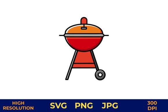 Outdoor BBQ Grill Vector Illustration