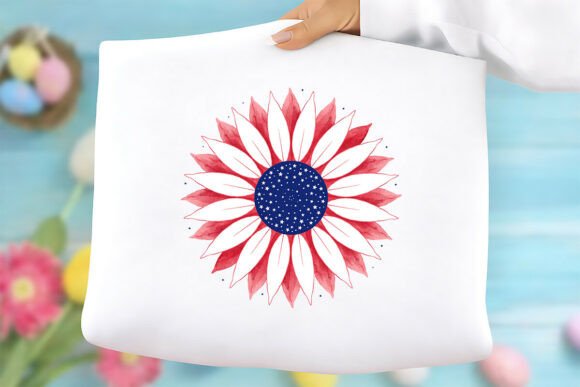 Patriotic Red White Blue Floral Mandala: A Versatile Design for Creative and Commercial Use