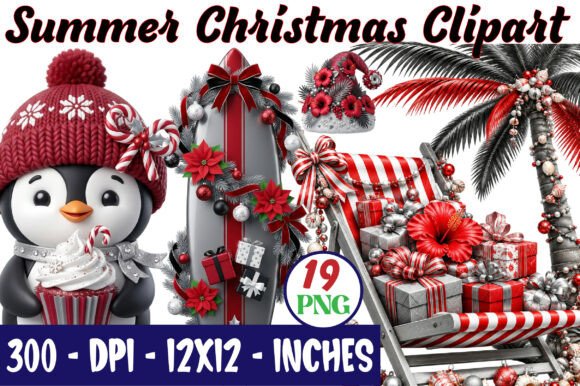 Summer Christmas Clipart Bundle: A Creative Resource for Modern Designers