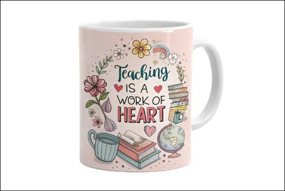 Teaching is a Work of Heart Teacher PNG: A Versatile Design for Creative Projects