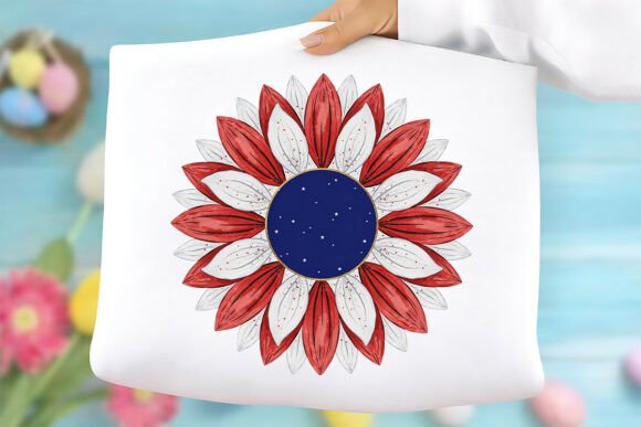 USA Floral Mandala Clipart PNG