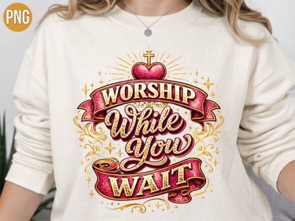 Worship You Wait Christian Faith PNG: A Versatile Digital Design for Creative Projects